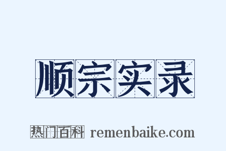 顺宗实录是什么意思的图片